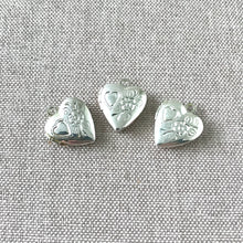 Load image into Gallery viewer, Silver Plated Heart Lockets - Flower Heart Design - 16mm - Silver Plated - Package of 3 Locket Charms - The Attic Exchange
