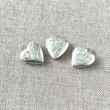 Load image into Gallery viewer, Silver Plated Heart Lockets - Flower Heart Design - 16mm - Silver Plated - Package of 3 Locket Charms - The Attic Exchange