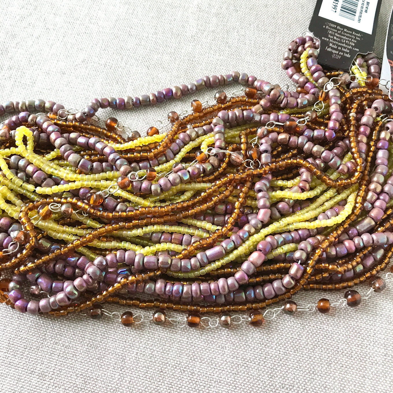 Brown Yellow Purple - Twister Beads - Glass Seed Beads - Blue Moon Beads