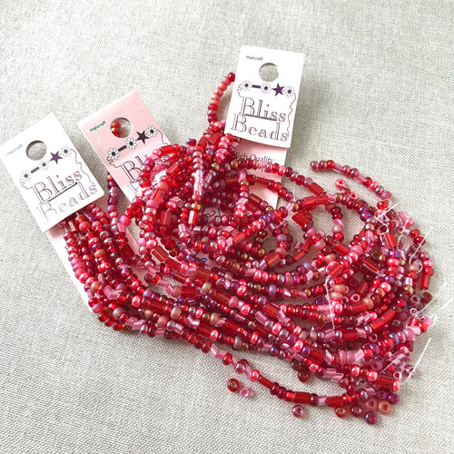 Ombre Red Glass Seed Bead Lot - Bliss Beads - The Attic Exchange