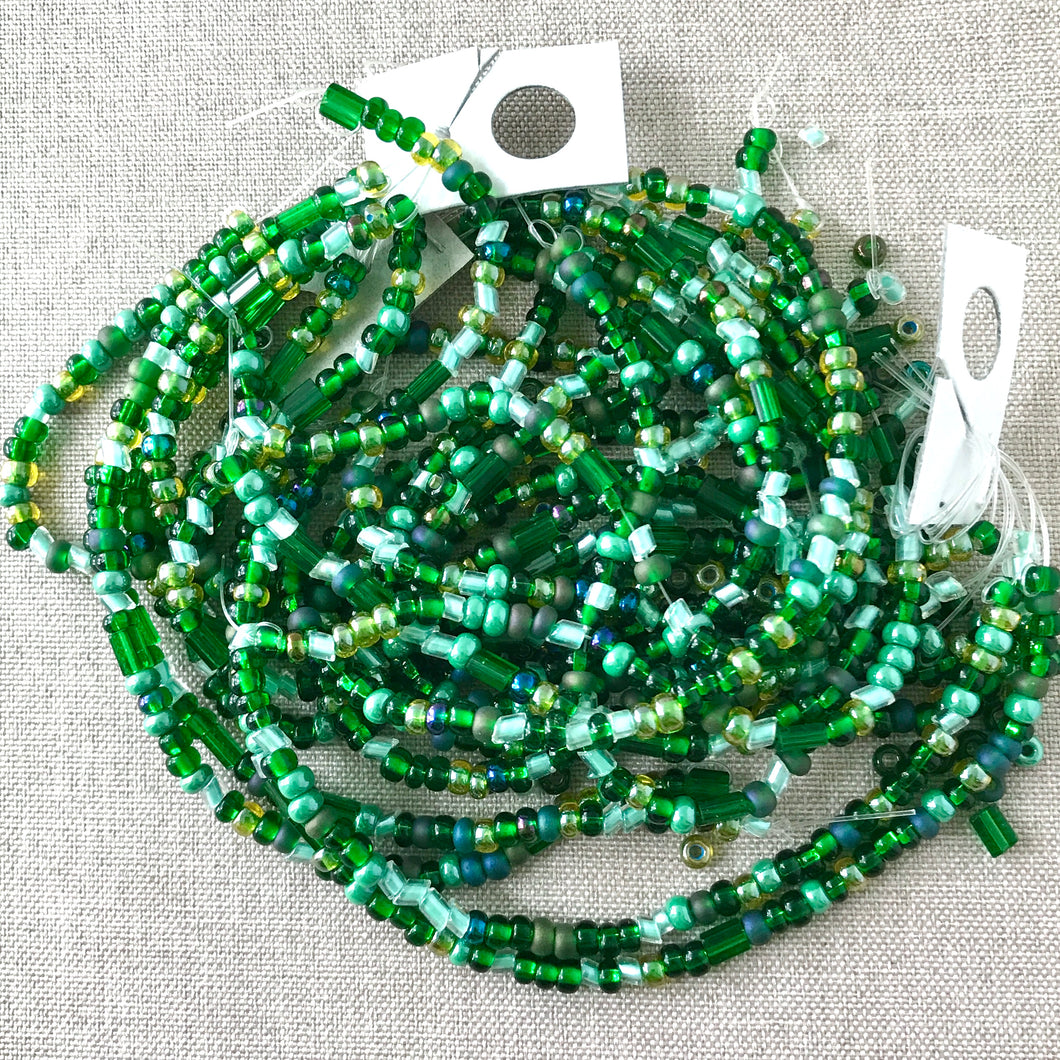 Ombre Green Glass Seed Bead Lot - Bliss Beads - The Attic Exchange