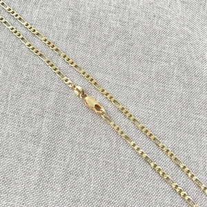18" - 18KT Yellow Gold Filled Chain - Medium Link - 18" - 18 Inch Necklace - Lobster Claw Clasp - 18 Karat KT YGF - Figaro Chain - The Attic Exchange
