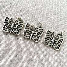 Load image into Gallery viewer, Antiqued Silver Open Butterfly Charms - 20mm - Antique Silver Plated - Package of 3 Charms - The Attic Exchange
