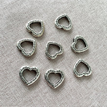 Load image into Gallery viewer, Antique Silver Plated Vine Heart Bead Frames - 14mm - Antiqued Silver-Plated - Package of 8 Frames - The Attic Exchange