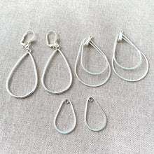Load image into Gallery viewer, Silver Plated Teardrop Dangle Earring Findings - SIlver-Plated - Package of 6 Pieces - The Attic Exchange