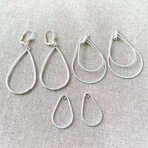 Silver Plated Teardrop Dangle Earring Findings - SIlver-Plated - Package of 6 Pieces - The Attic Exchange
