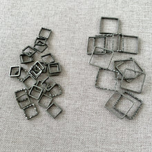 Load image into Gallery viewer, Textured Satin Antiqued Silver Square Links - 8mm and 14mm - Antique Silver Plated - Package of 36 Links - The Attic Exchange