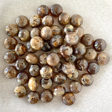 Load image into Gallery viewer, Brown Marble Faceted Rondelle Beads - Acrylic - 14mm x 20mm - Package of 55 Beads - The Attic Exchange