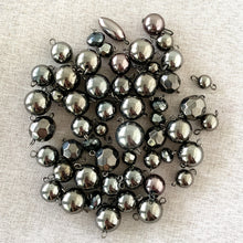 Load image into Gallery viewer, Gunmetal Acrylic Bead Link Dangle Mix - Round - Mixed Sizes - Package of 52 Pieces - The Attic Exchange