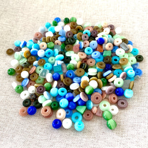 Pastel Cats Eye Glass Beads - 6mm and Assorted - Assorted Colors - Glass - Package of 337 Beads - The Attic Exchange