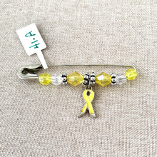 Load image into Gallery viewer, Support Our Troops - Yellow Ribbon Pin - 60mm - Package of 2 Pins - The Attic Exchange