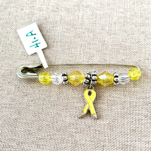 Support Our Troops - Yellow Ribbon Pin - 60mm - Package of 2 Pins - The Attic Exchange