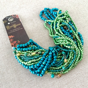 Blue Green - Twister Beads - Glass Seed Beads - Blue Moon Beads - The Attic Exchange
