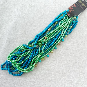 Blue Green - Twister Beads - Glass Seed Beads - Blue Moon Beads - The Attic Exchange