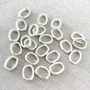Bright Silver Twister Bead Clasp Clip Loop For Pendants - 13mm x 17mm - Silver Plated - Package of 23 Clips - The Attic Exchange
