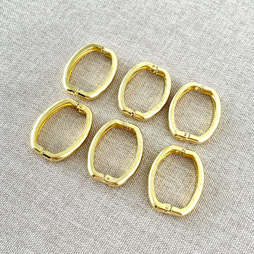 Bright Yellow Gold Twister Bead Clasp Clip Loop For Pendants - 26mm x 20mm - Gold Plated - Package of 6 Clips - The Attic Exchange