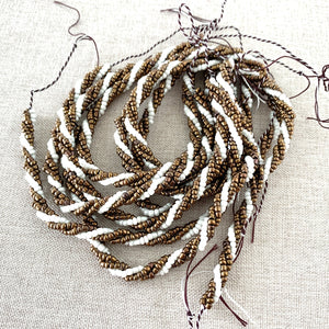 Copper and Pearlescent Twisted Seed Bead Strands - 7 inches and 16 inches - Glass Seed Beads - The Attic Exchange