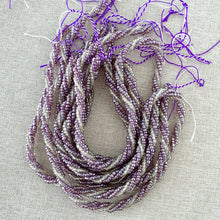 Load image into Gallery viewer, Amethyst and Pearlescent Twisted Seed Bead Strands - 7 inches and 16 inches - Glass Seed Beads - The Attic Exchange