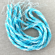 Load image into Gallery viewer, Light Blue and Pearlescent Twisted Seed Bead Strands - 7 inches and 16 inches - Glass Seed Beads - The Attic Exchange