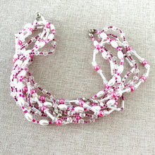 Load image into Gallery viewer, Pink White - Twister Beads - Glass Seed Beads - Blue Moon Beads - The Attic Exchange