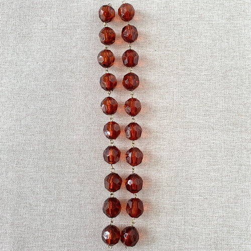 Brown Faceted Round Links - Acrylic - 13mm - Package of 2 - 7 Inch Strands - The Attic Exchange