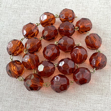 Load image into Gallery viewer, Brown Faceted Round Links - Acrylic - 13mm - Package of 2 - 7 Inch Strands - The Attic Exchange