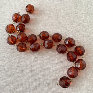 Brown Faceted Round Links - Acrylic - 13mm - Package of 2 - 7 Inch Strands - The Attic Exchange