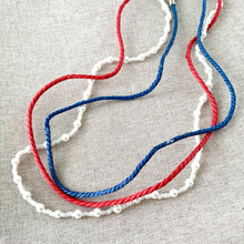 Load image into Gallery viewer, Patriotic America Strands - 18 Inches - Red White Blue - Cord and Beads - The Attic Exchange