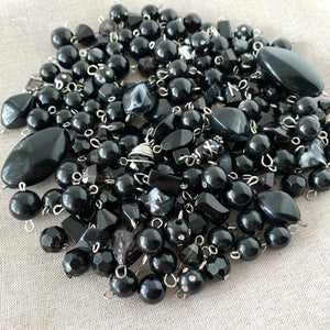 Black Acrylic Bead Dangle Mix - Mixed Styles - Package of 165 Pieces - The Attic Exchange