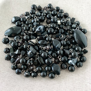 Black Acrylic Bead Dangle Mix - Mixed Styles - Package of 165 Pieces - The Attic Exchange