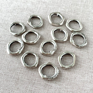 Rope Oval Links - 10mm - Connector Link - Antiqued Silver-Plated - Package of 12 Links - The Attic Exchange