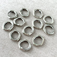 Load image into Gallery viewer, Rope Oval Links - 10mm - Connector Link - Antiqued Silver-Plated - Package of 12 Links - The Attic Exchange