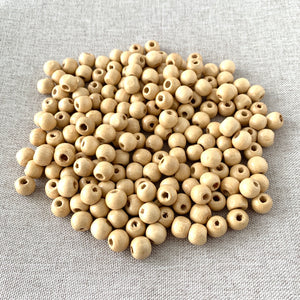 Natural Wood Beads - Round - 6mm - Package of 187 Beads - The Attic Exchange