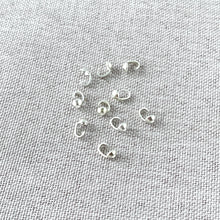 Load image into Gallery viewer, Bead Tip Knot Crimp Ends - Findings - Silver Plated - Pack of 10 Crimps - The Attic Exchange