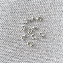 Load image into Gallery viewer, Bead Tip Knot Crimp Ends - Findings - Silver Plated - Pack of 10 Crimps - The Attic Exchange