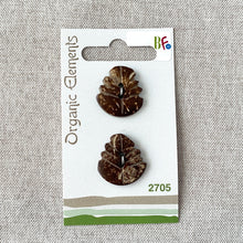 Load image into Gallery viewer, Coconut Leaf - Organic Elements - 2 Hole - 22mm - Brown
