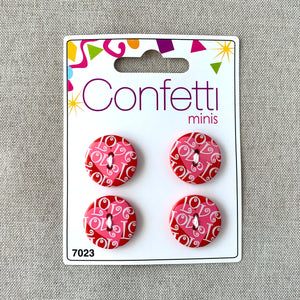 Love Heart - Confetti Minis Buttons - 2 Hole
