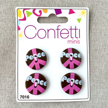 Load image into Gallery viewer, Peace - Confetti Minis Buttons - 2 Hole