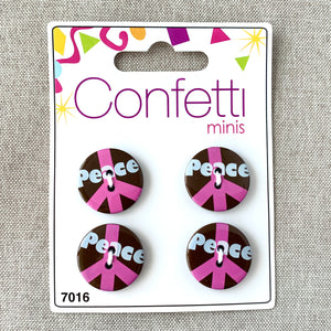 Peace - Confetti Minis Buttons - 2 Hole