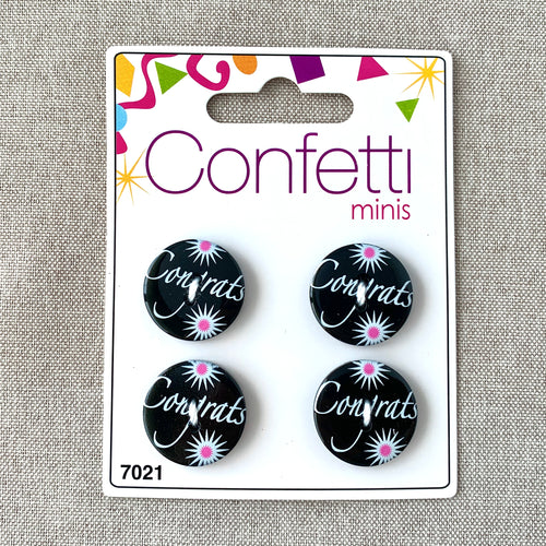 Congrats - Confetti Minis Buttons - 2 Hole
