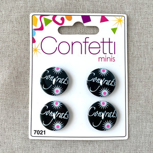 Congrats - Confetti Minis Buttons - 2 Hole