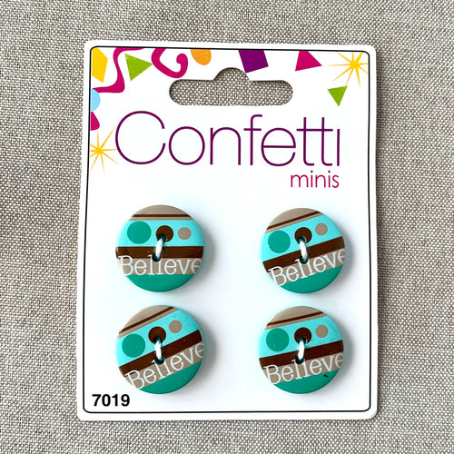 Believe - Confetti Minis Buttons - 2 Hole