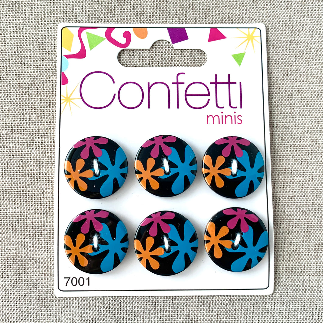 Mod Black - Confetti Minis Buttons - 2 Hole