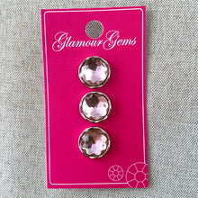 Load image into Gallery viewer, 5231 - Glamour Gems - Shank Buttons - 16mm - Silver Pink Gem
