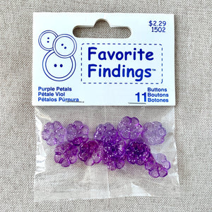 1502 Purple Petals - Favorite Findings - 2 Hole Buttons