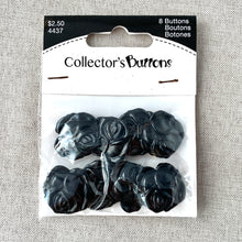 Load image into Gallery viewer, 4437 Roses - Collectors Buttons - 1 Hole Shank Button - - Black