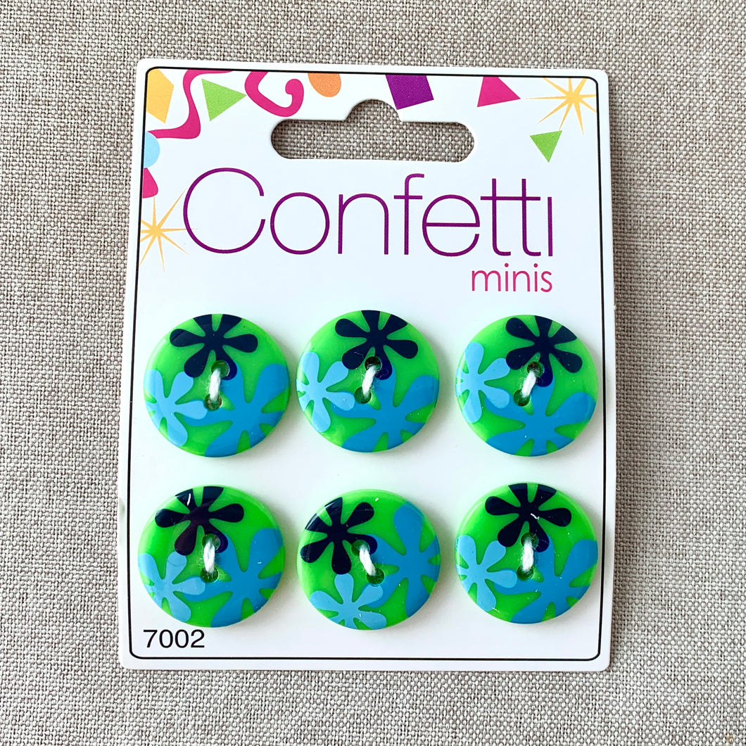 Mod Green - Confetti Minis Buttons - 2 Hole