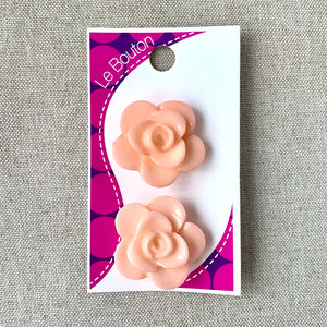 8229 Light Pink Shiny Rose - Le Bouton - 1 Hole Shank Button - 25mm - Pink