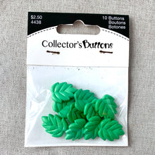 Load image into Gallery viewer, 4438 Leaf - Collectors Buttons - 1 Hole Shank Button - - Green