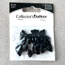 Load image into Gallery viewer, 4441 Bow Ribbon - Collectors Buttons - 1 Hole Shank Button - - Black